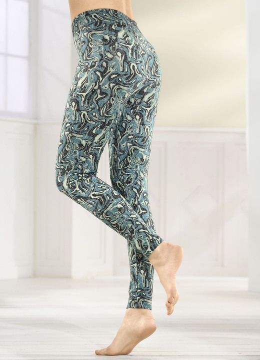 Leggings - Laurina legging met briljant gekleurde digitale print, in Größe L (44/46) bis XXL (52/54), in Farbe ZWARTE BENZEL KLEURRIJK Ansicht 1