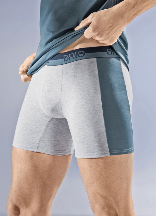 Pants & Boxershorts - Viererpack Pants, in Größe 005 bis 011, in Farbe 2X GRAU MELIERT-RAUCHBLAU, 2X GRAU MELIERT-SCHWARZ Ansicht 1