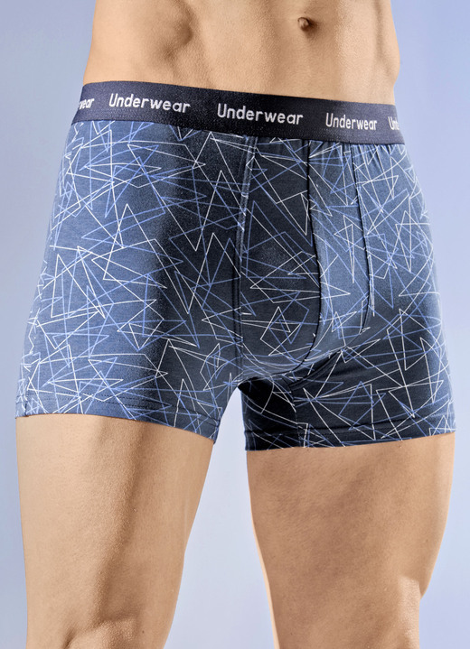 Pants & Boxershorts - Dreierpack Pants, in Größe 005 bis 011, in Farbe 2X BLAU-WEISS, 1X UNI BLAU