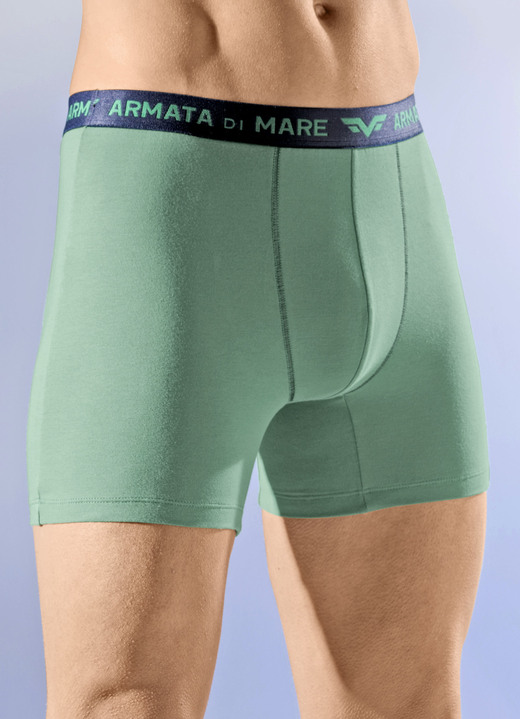 Pants & boxershorts - Set van vier broeken met elastische tailleband, in Größe 005 bis 011, in Farbe 2X GROEN, 2X MARINE