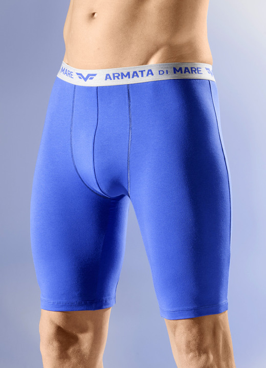 Pants & boxershorts - Set van drie lange broeken met elastische tailleband, in Größe 004 bis 010, in Farbe 2X KONINGSBLAUW, 1X MOEDERGRIJS