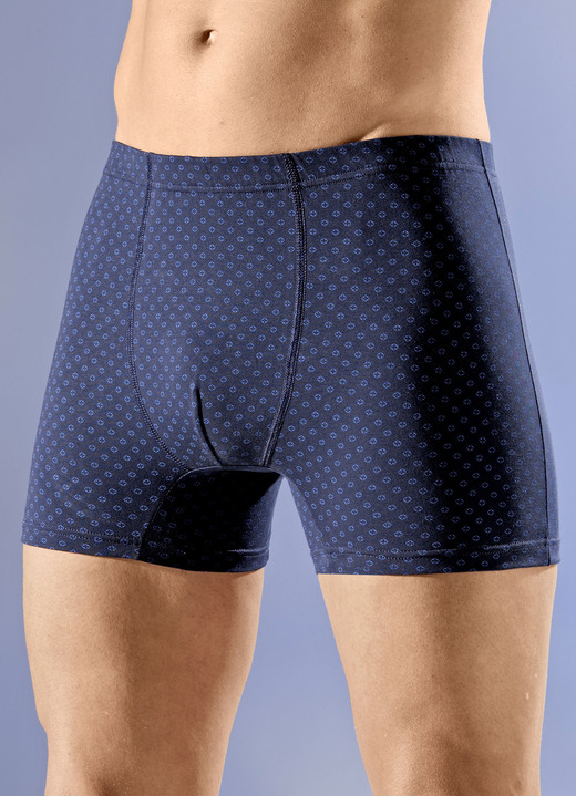 Pants & boxershorts - Set van drie broeken met elastische tailleband, in Größe 005 bis 011, in Farbe 2X MARINE, 1X BORDEAUX Ansicht 1