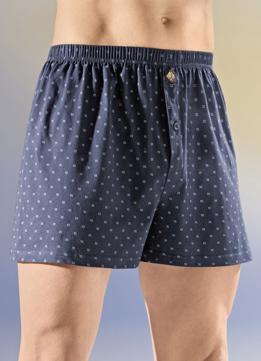 Pants & Boxershorts - Viererpack Boxershorts, in Größe 005 bis 016, in Farbe 2X MARINE-BUNT, 2X GRAU-BUNT Ansicht 1