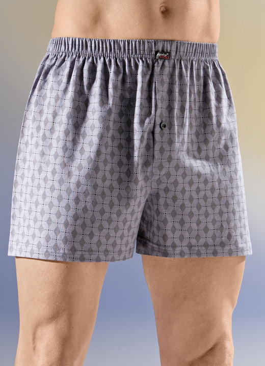 Pants & boxershorts - Set van vier boxershorts met elastische tailleband, in Größe 005 bis 016, in Farbe 2X GRIJS-ZWART, 2X ZWART-GRIJS