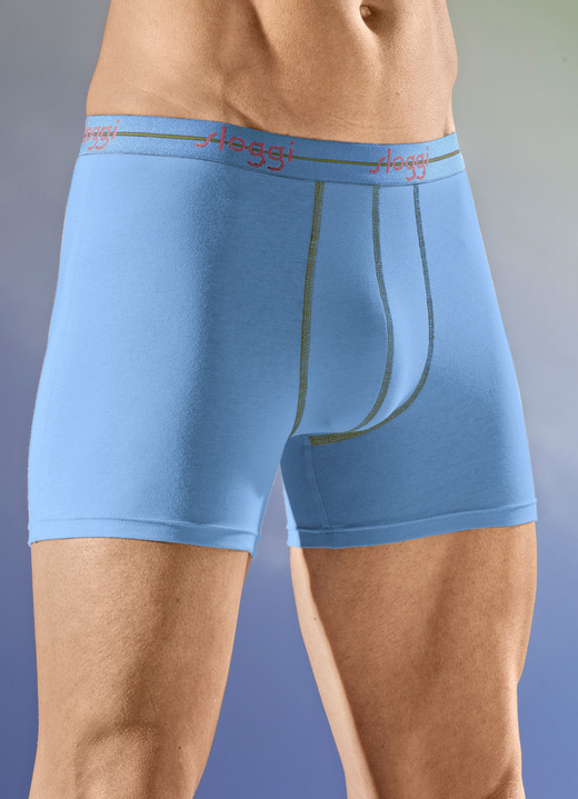 Pants & boxershorts - Set van twee broeken met elastische tailleband, in Größe 004 bis 008, in Farbe 1X OLIJF, 1X BLAUW Ansicht 1