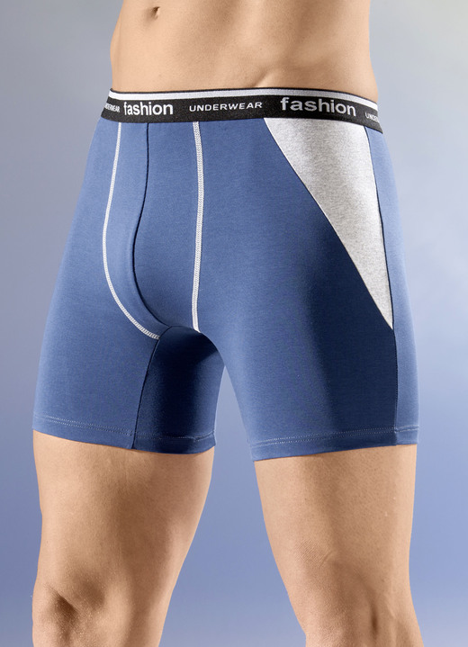 Pants & Boxershorts - Viererpack Pants, in Größe 005 bis 011, in Farbe 2X BLAU-GRAU MELIERT, 2X SCHWARZ-GRAU MELIERT Ansicht 1