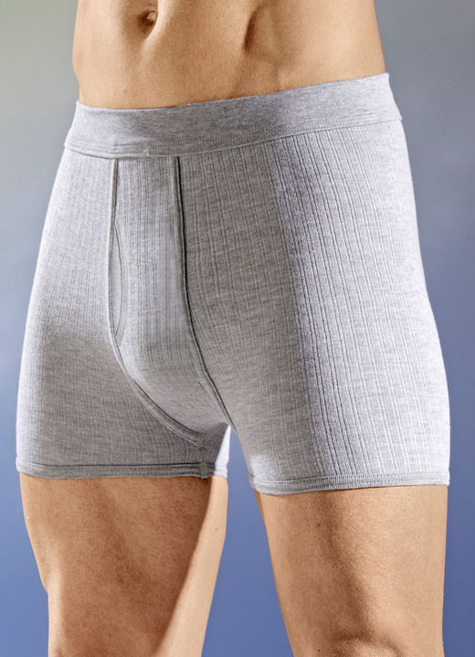 Slips & Unterhosen - Viererpack Unterhosen, in Größe 005 bis 012, in Farbe 2X GRAU MELIERT, 2X MARINE Ansicht 1