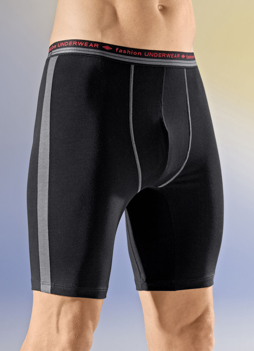 Pants & Boxershorts - Dreierpack Longpants, in Größe 005 bis 011, in Farbe 3X SCHWARZ-GRAU