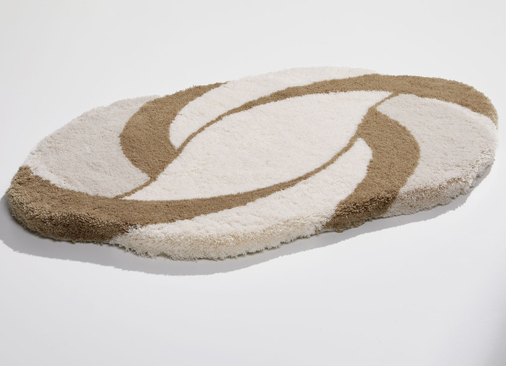 Badmatten - Barefoot zachte badmat van Kleine Wolke, in Größe 100 (Matje, halfrond 50/80 cm) bis 112 (Toiletdekselafdekking 47/50 cm), in Farbe BEIGE Ansicht 1