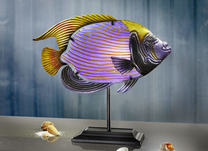 Woonaccessoires - Verlichte vis, in Farbe PAARS-GOUD Ansicht 1