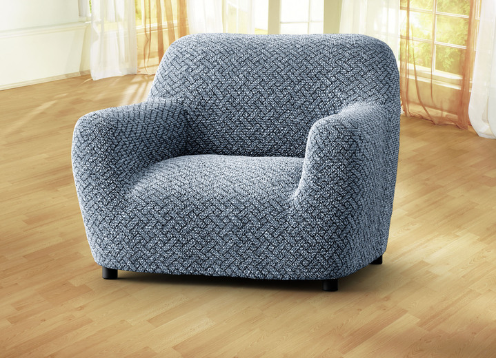 Sessel- & Sofaüberwürfe - Sesselbezug, in Größe 101 (Sesselbezug) bis 105 (TV-Sessel-Bezug), in Farbe BLAU Ansicht 1