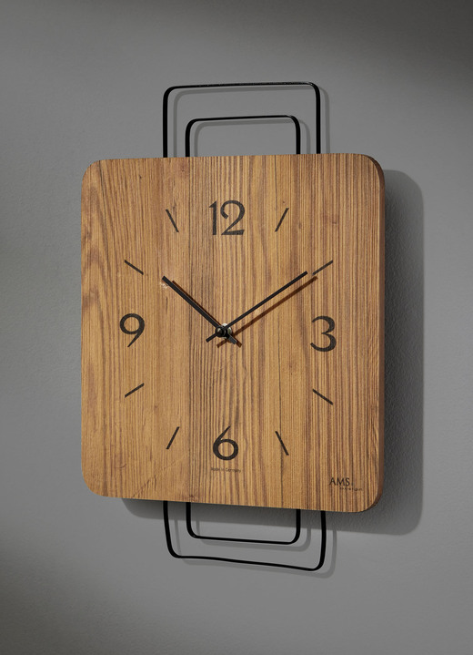 Horloges - Wandklok met houten behuizing van AMS, in Farbe EICHE Ansicht 1