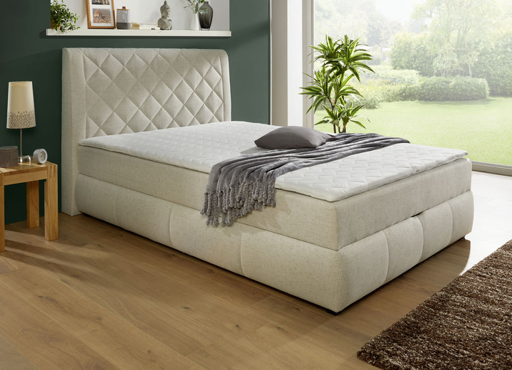 Boxspringbetten - Boxspringbett mit BK, in Farbe CREME Ansicht 1