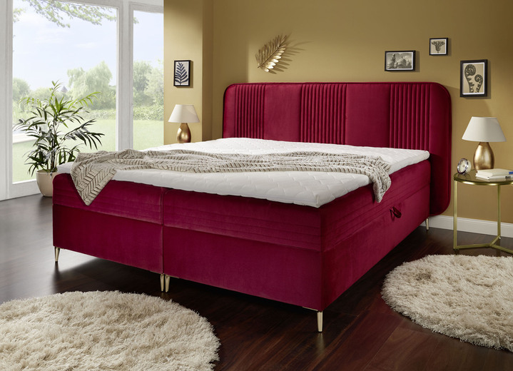 Boxspring - Boxspringbed met bedbox en topper, in Farbe ROOD Ansicht 1