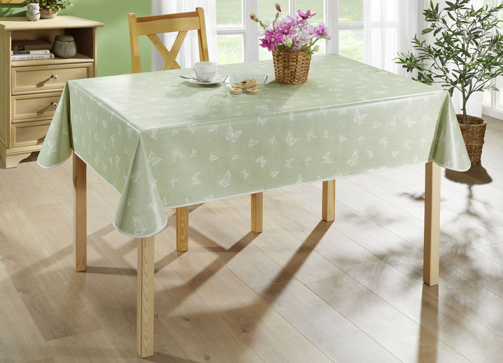 Tafellakens - Wasbaar tafelzeil van tafelzeil, in Größe 108 (tafelkleed, 80/80 cm) bis 190 (Tafellaken ovaal, 140/190 cm), in Farbe GROEN Ansicht 1