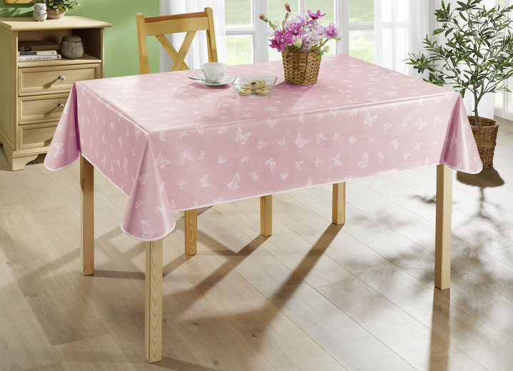 Tafellakens - Wasbaar tafelzeil van tafelzeil, in Größe 108 (tafelkleed, 80/80 cm) bis 190 (Tafellaken ovaal, 140/190 cm), in Farbe ROSÉ Ansicht 1