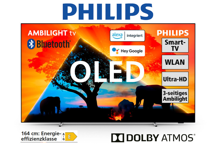 TV - Philips OLED759/12. 4K Ultra HD OLED Ambilight TV, in Farbe SILBER Ansicht 1
