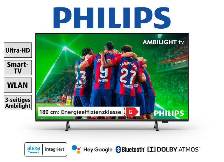 TV - Philips PUS8309/12 4K Ultra HD Ambilight LED-TV, in Farbe ZWART Ansicht 1