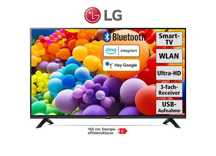 TV - LG UT73006LA-4K Ultra HD LED TV met geoptimaliseerde a5 Gen7 4K AI-processor, in Farbe SCHWARZ Ansicht 1