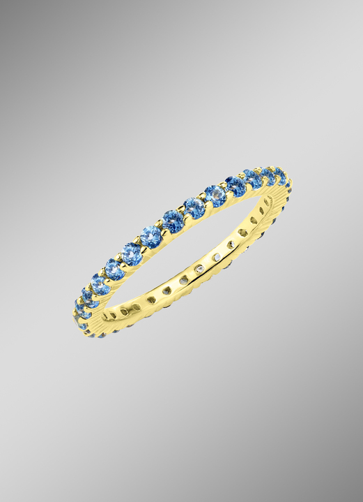 Ringen - Eternity ring gemaakt van hoogwaardig goud met blauwe topaas, in Größe 160 bis 220, in Farbe  Ansicht 1