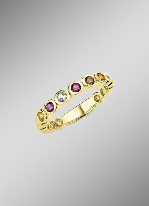 Ringen - Kleurrijke eeuwigheidsring gemaakt van hoogwaardig goud, in Größe 160 bis 220, in Farbe  Ansicht 1