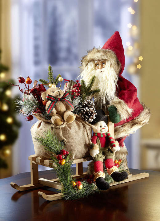 Kerstdecoraties - Figuur, in Farbe NATUR-ROT