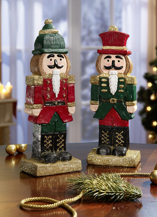 Kerstdecoraties - Terracotta notenkraker, in Farbe GROEN-ROOD