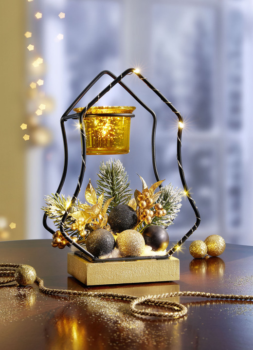 Kerstdecoraties - Theellichthouders en kandelaars, in Farbe GOLD-SCHWARZ