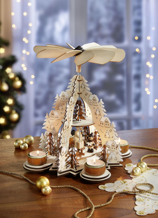 Kerstdecoraties - Piramide, in Farbe NATUR-BRAUN