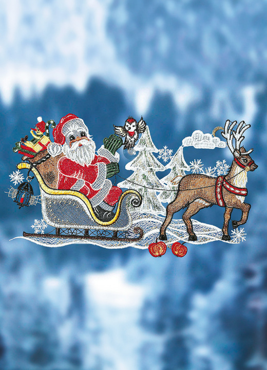Raamhangers - Raamdecoratie kerstman met slee, in Farbe MULTICOLOR