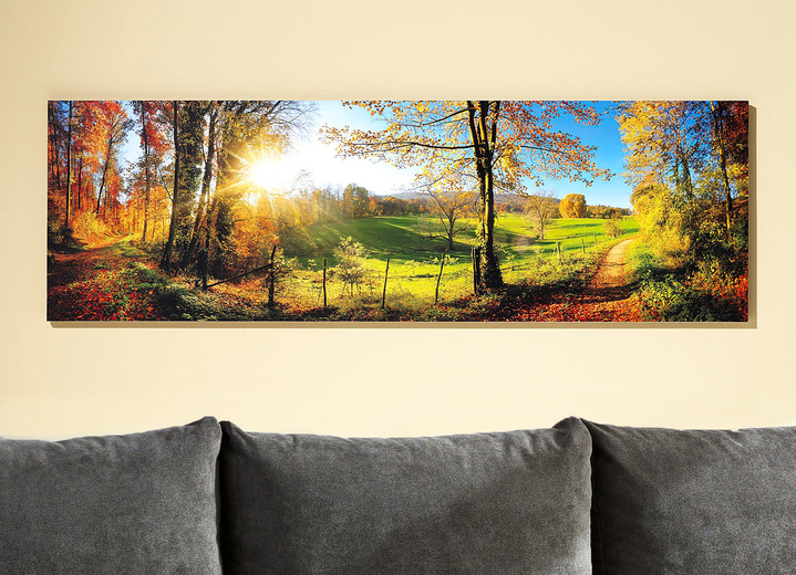 Landschap  - Hoogwaardige kunstdruk “Magisch landschap in de herfst”, in Farbe GROEN Ansicht 1