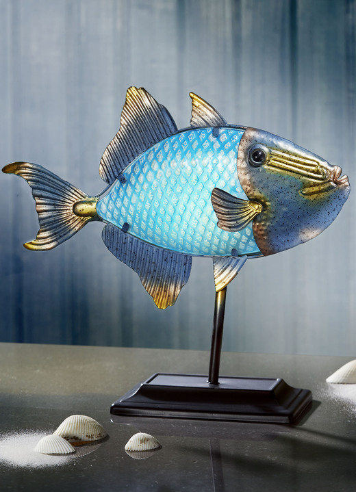 Woonaccessoires - Verlichte vis, in Farbe BLAU-GOLD Ansicht 1