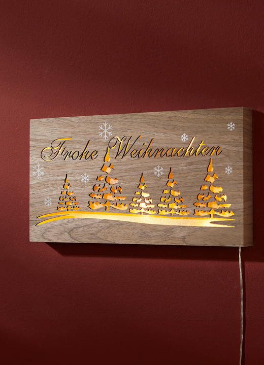 Weihnachtliche Dekorationen - Beleuchtete Holzdekoration, in Farbe BRAUN